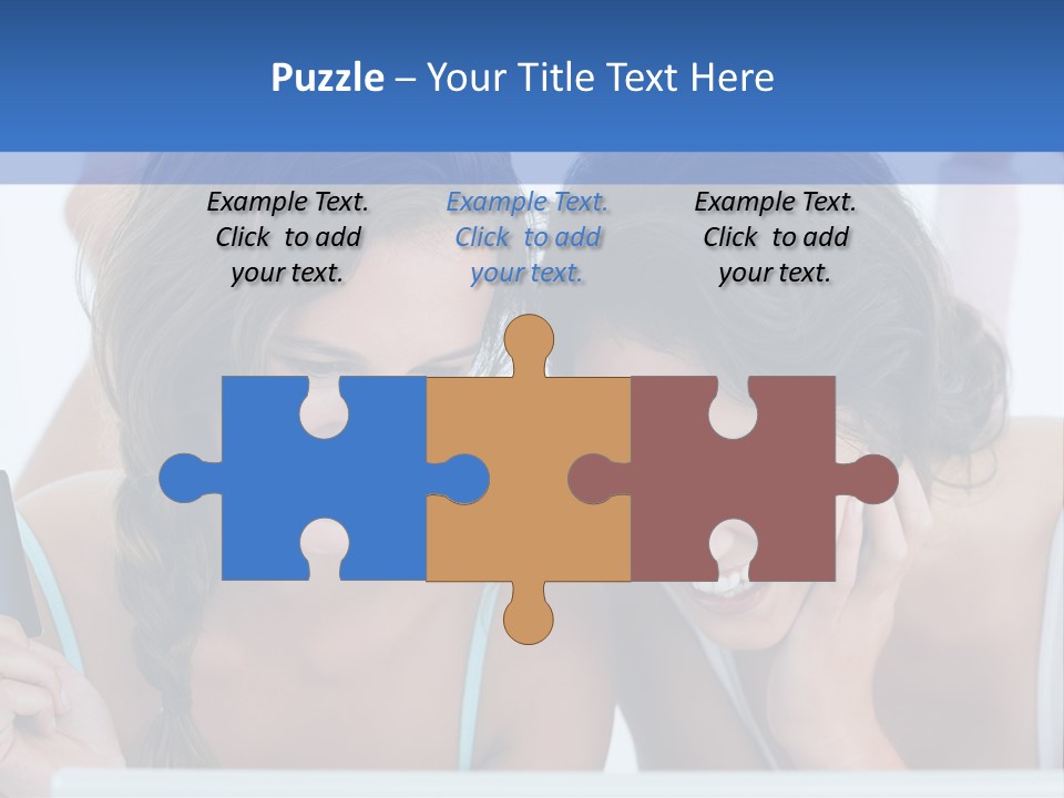 Girls Pay For Online Purchases PowerPoint Template