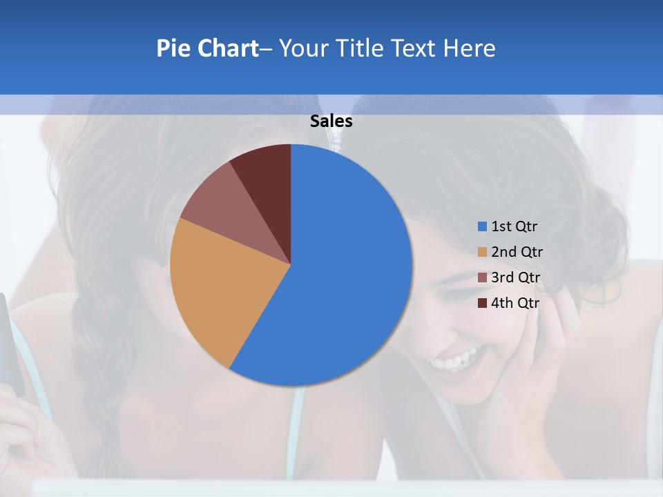 Girls Pay For Online Purchases PowerPoint Template