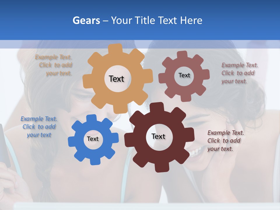 Girls Pay For Online Purchases PowerPoint Template