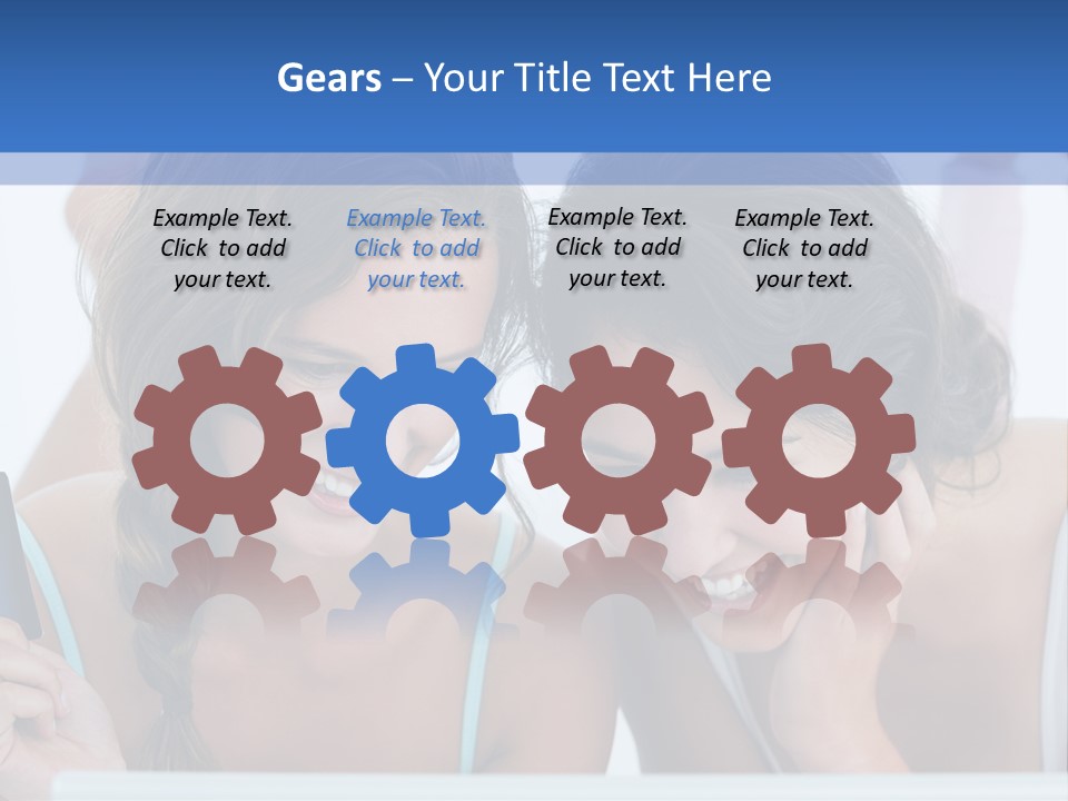 Girls Pay For Online Purchases PowerPoint Template