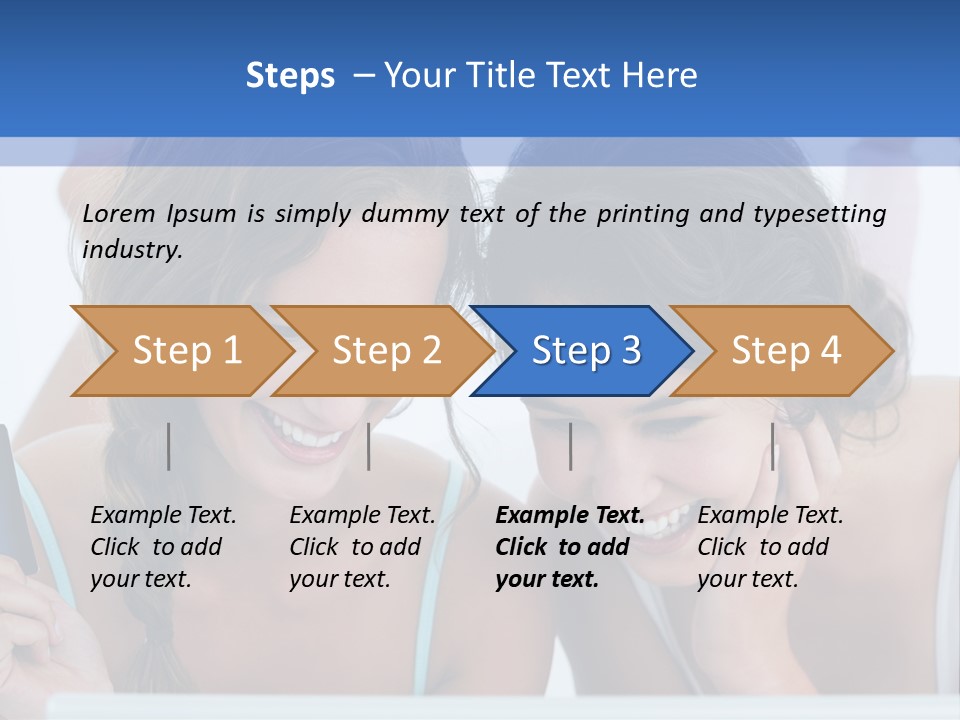 Girls Pay For Online Purchases PowerPoint Template