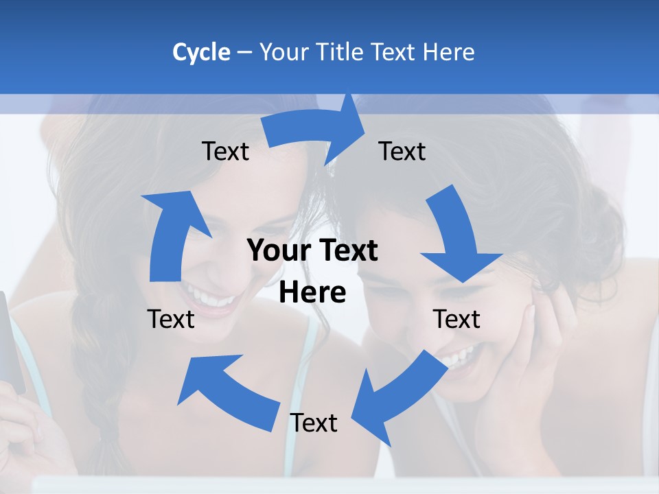 Girls Pay For Online Purchases PowerPoint Template