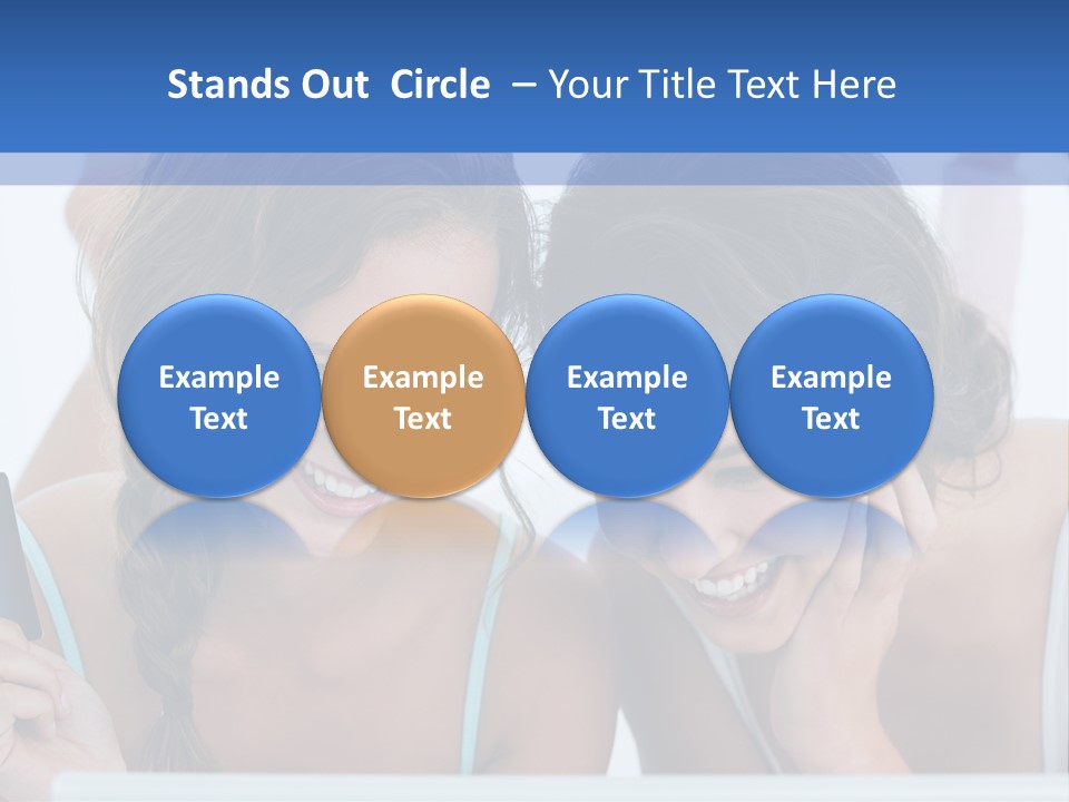 Girls Pay For Online Purchases PowerPoint Template