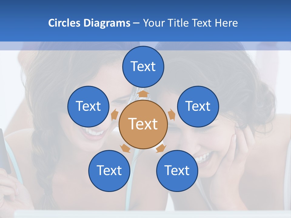 Girls Pay For Online Purchases PowerPoint Template