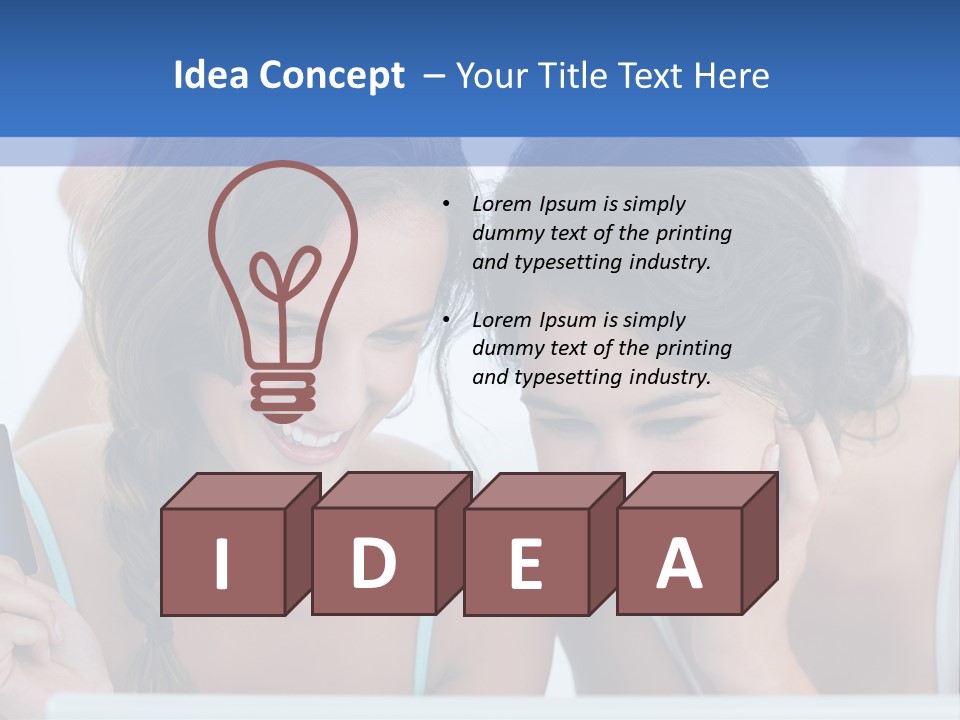 Girls Pay For Online Purchases PowerPoint Template