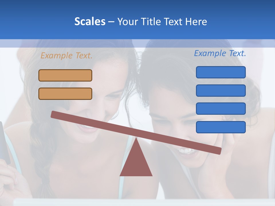 Girls Pay For Online Purchases PowerPoint Template