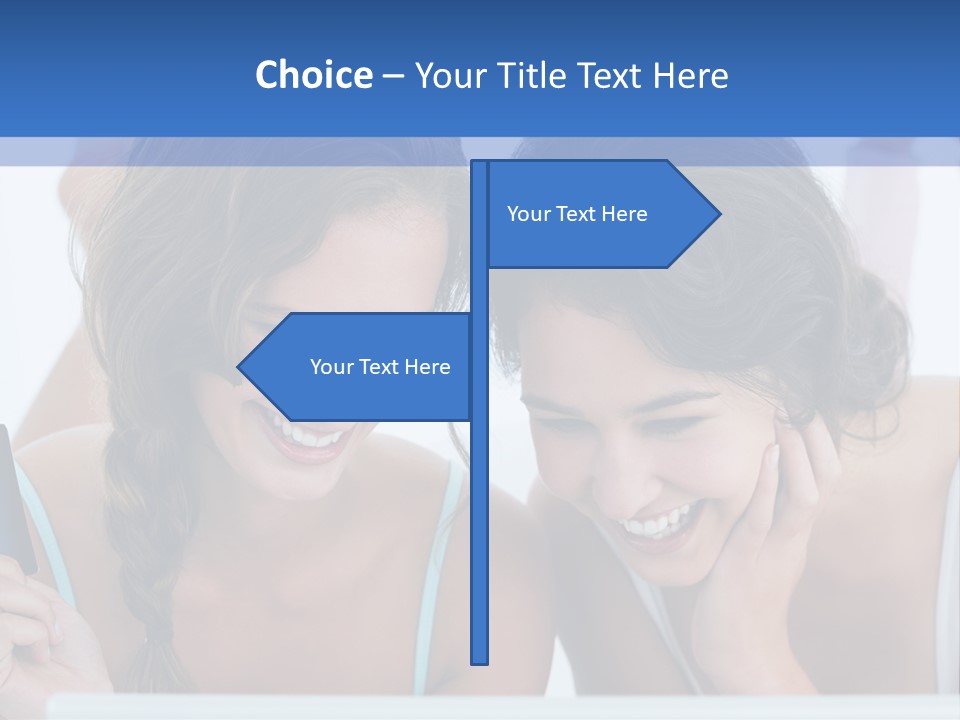 Girls Pay For Online Purchases PowerPoint Template