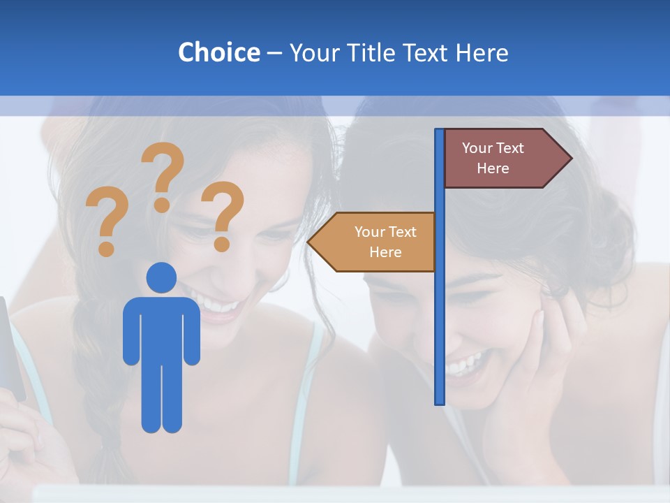 Girls Pay For Online Purchases PowerPoint Template