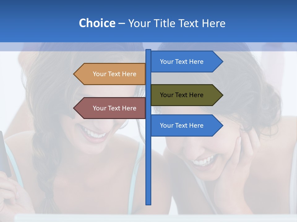Girls Pay For Online Purchases PowerPoint Template