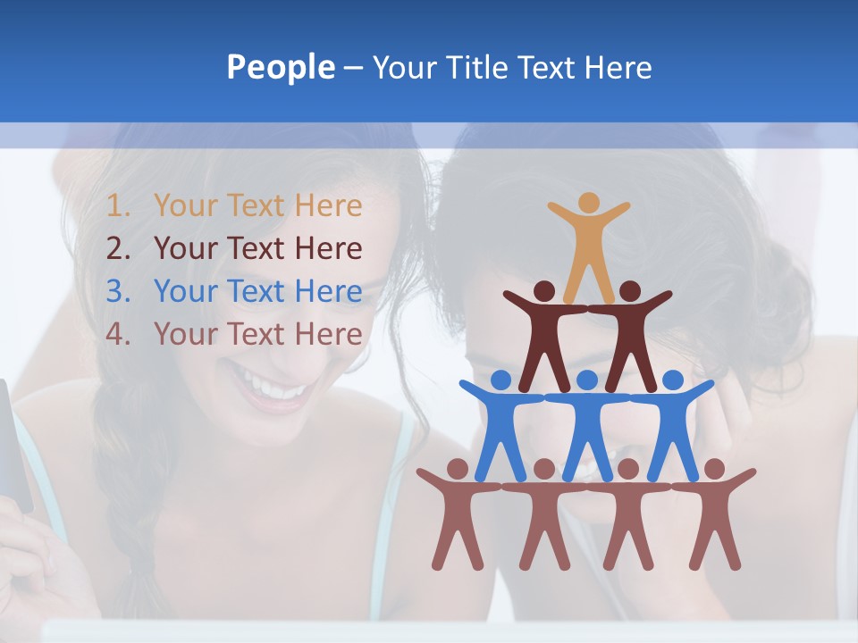 Girls Pay For Online Purchases PowerPoint Template