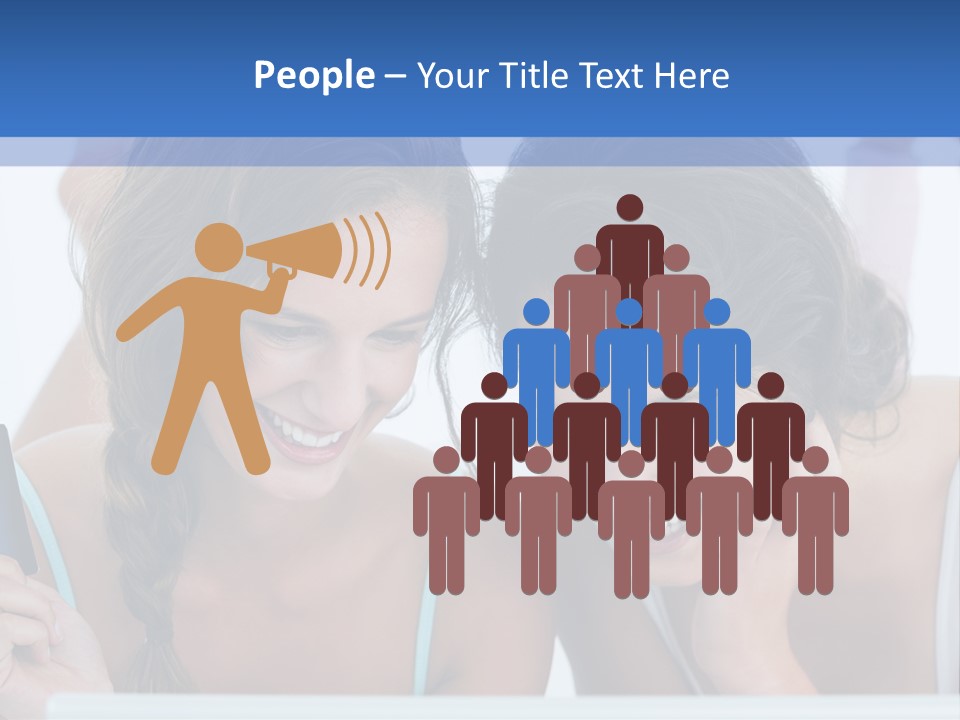 Girls Pay For Online Purchases PowerPoint Template