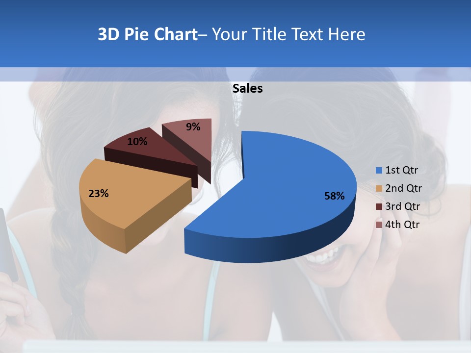 Girls Pay For Online Purchases PowerPoint Template