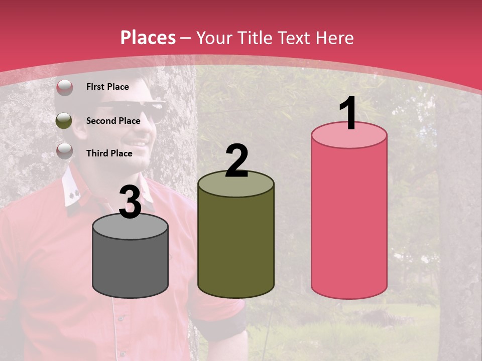 Man On A Background Of Trees PowerPoint Template