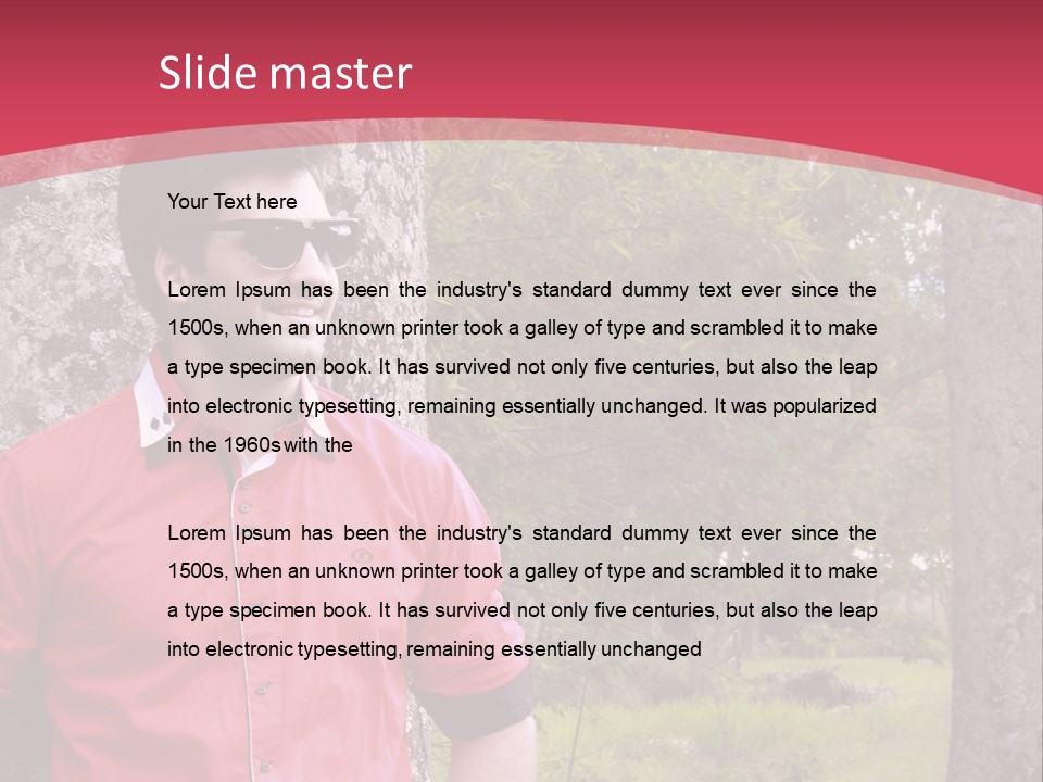 Man On A Background Of Trees PowerPoint Template