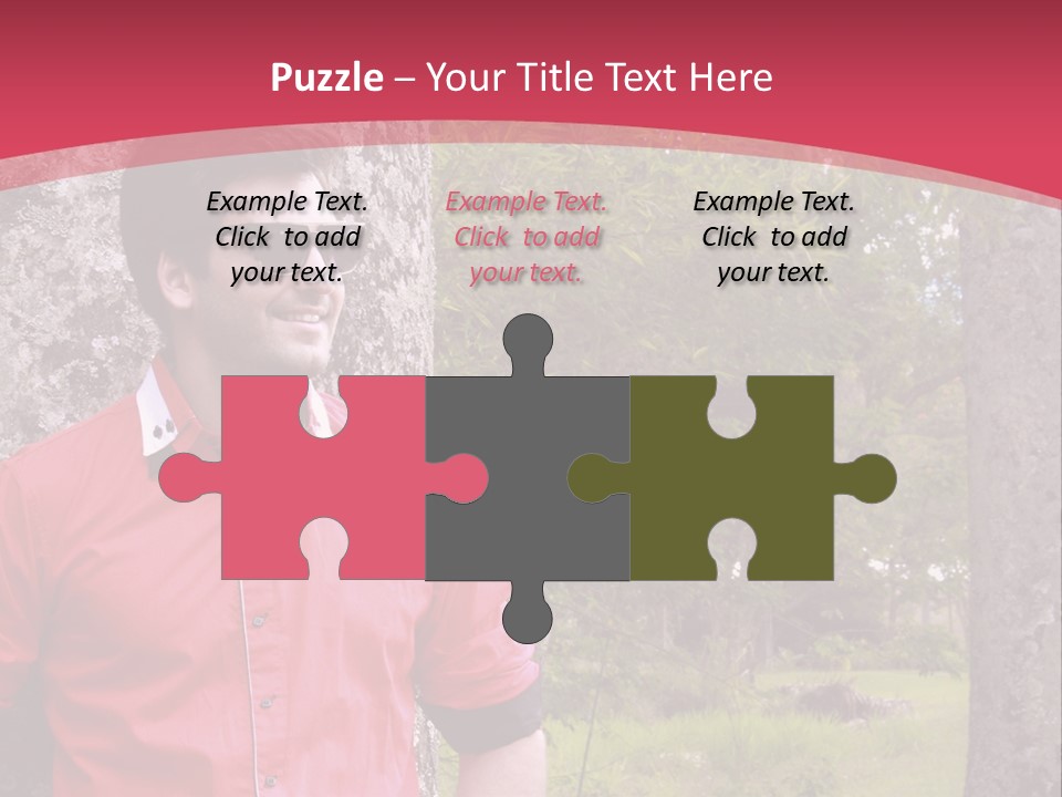 Man On A Background Of Trees PowerPoint Template