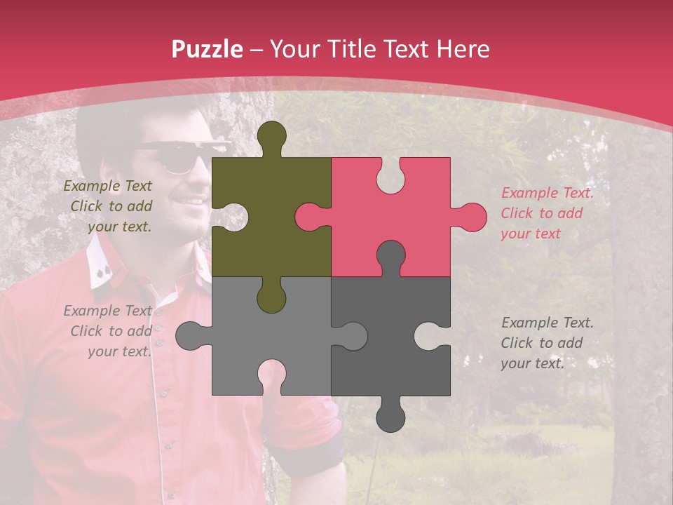 Man On A Background Of Trees PowerPoint Template