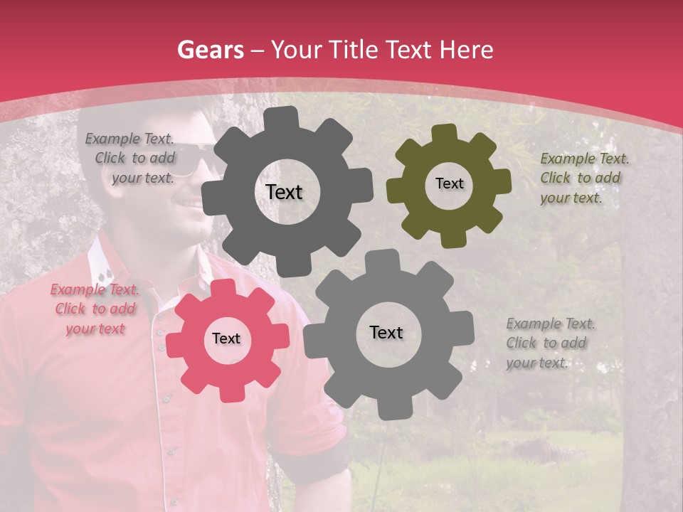 Man On A Background Of Trees PowerPoint Template