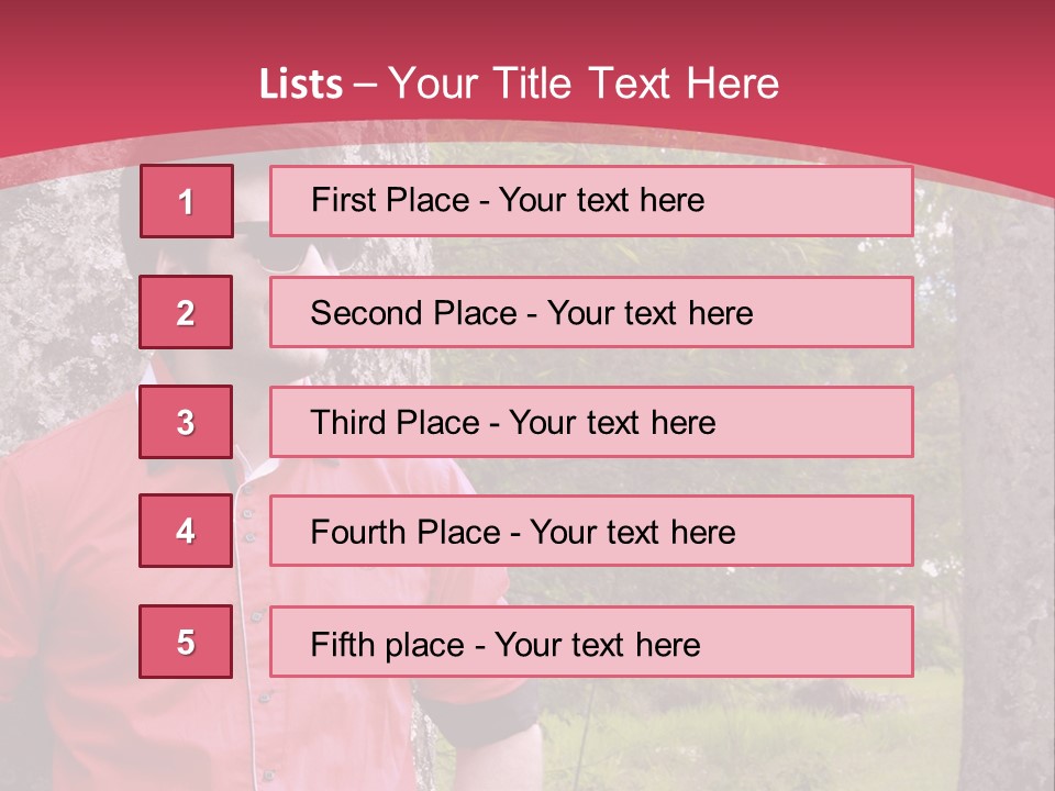 Man On A Background Of Trees PowerPoint Template