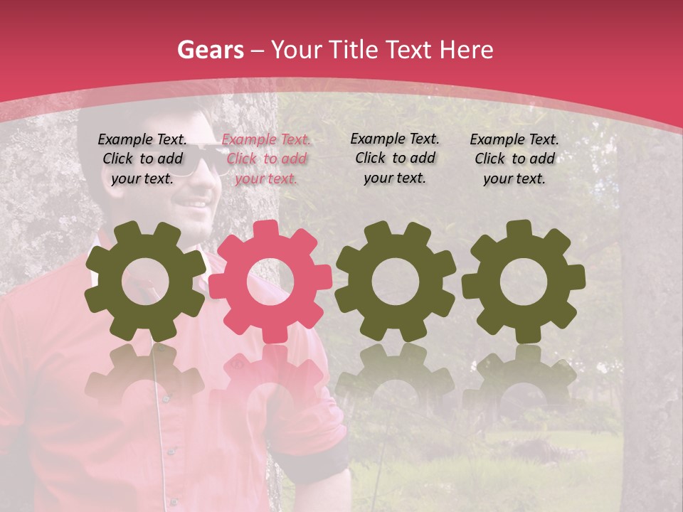 Man On A Background Of Trees PowerPoint Template