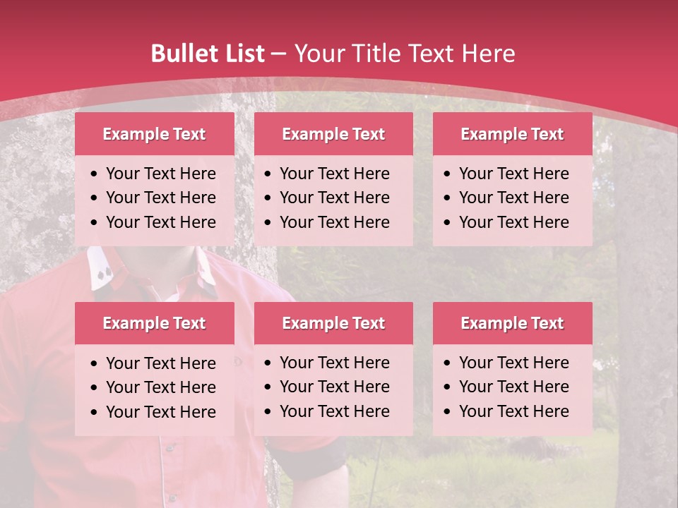 Man On A Background Of Trees PowerPoint Template