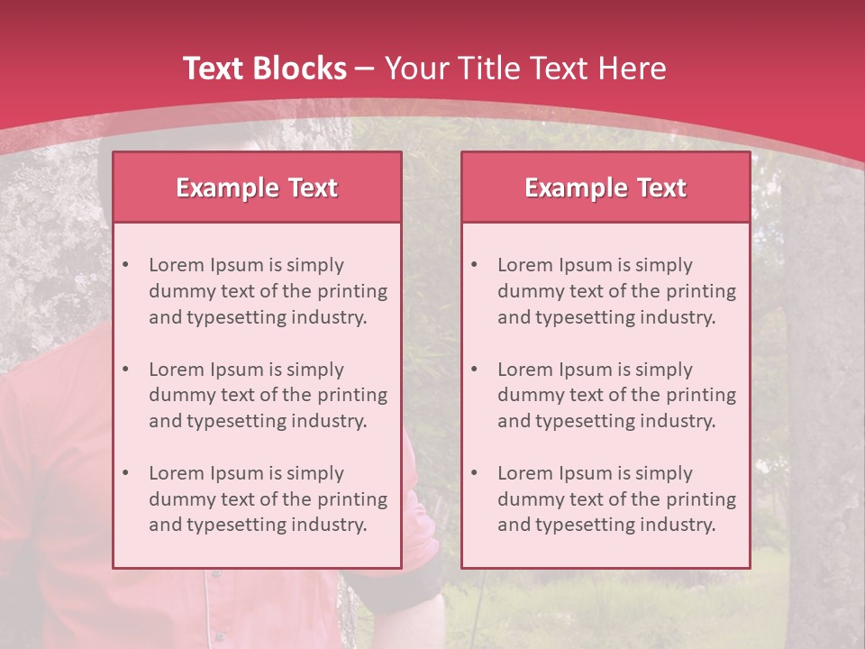 Man On A Background Of Trees PowerPoint Template