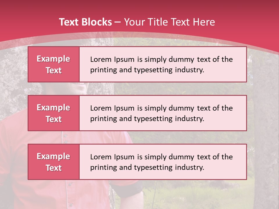 Man On A Background Of Trees PowerPoint Template
