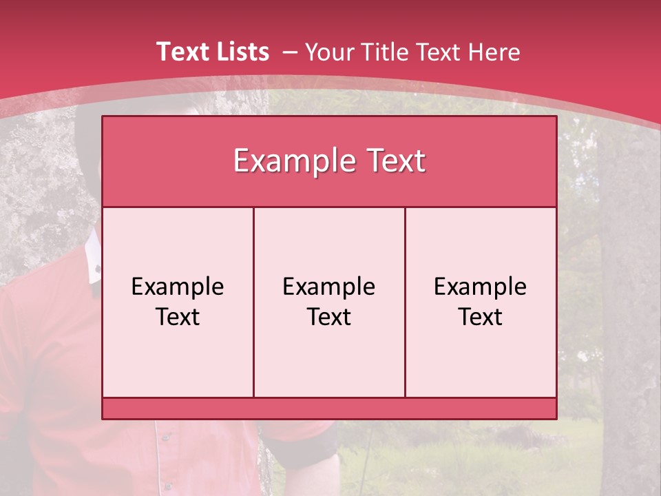 Man On A Background Of Trees PowerPoint Template
