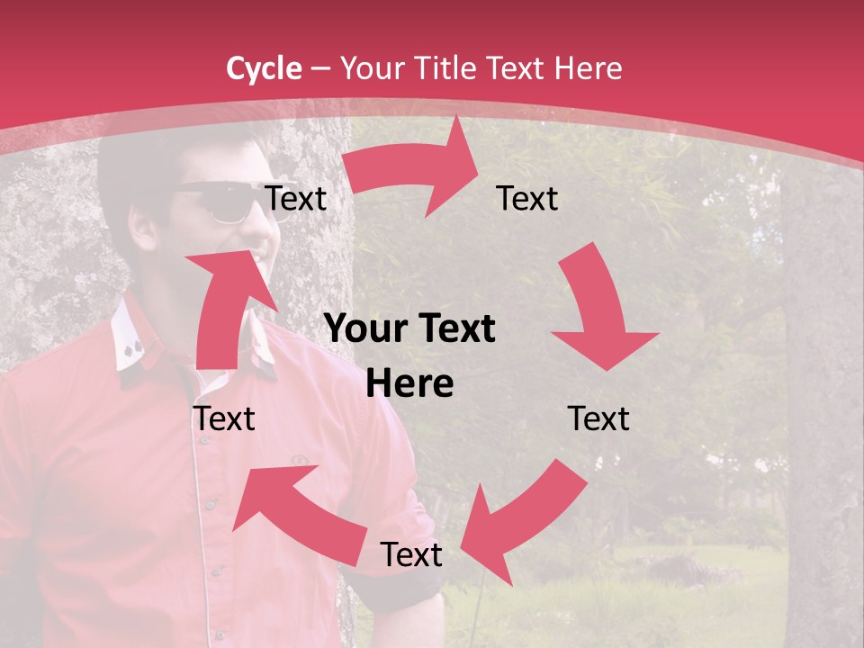 Man On A Background Of Trees PowerPoint Template