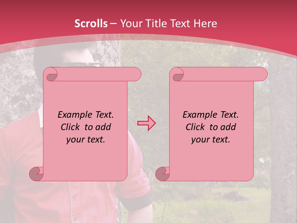 Man On A Background Of Trees PowerPoint Template