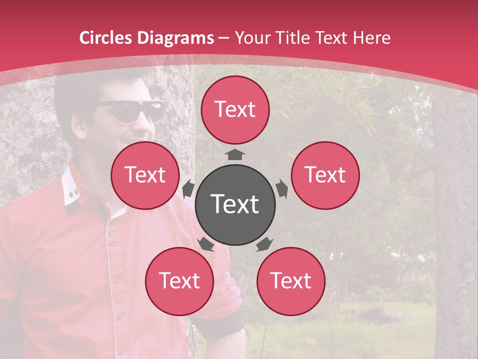 Man On A Background Of Trees PowerPoint Template