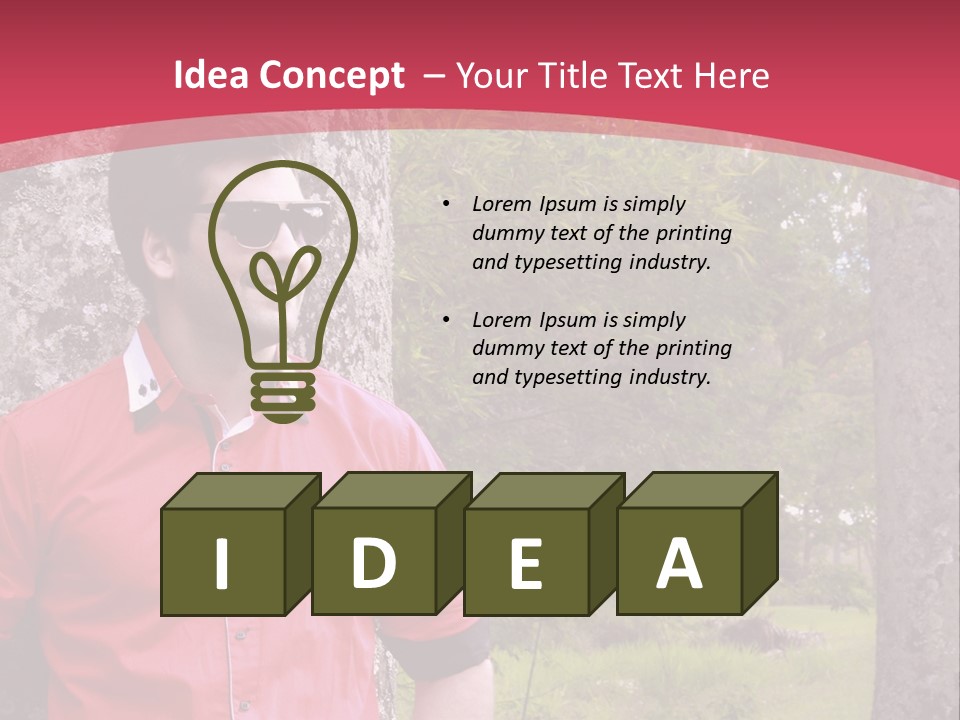 Man On A Background Of Trees PowerPoint Template