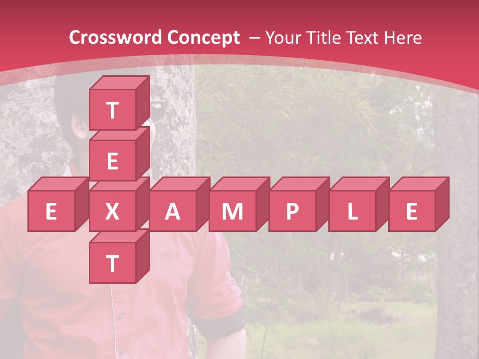 Man On A Background Of Trees PowerPoint Template