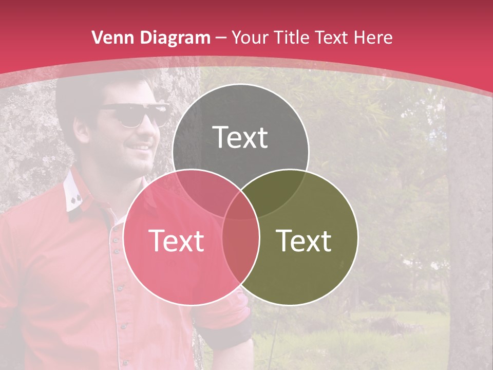 Man On A Background Of Trees PowerPoint Template