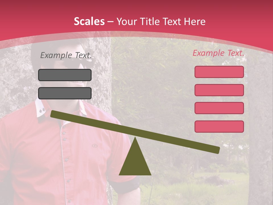 Man On A Background Of Trees PowerPoint Template