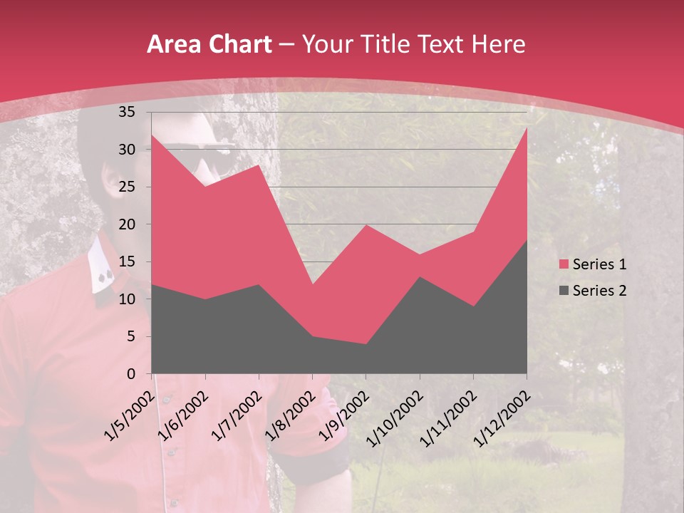 Man On A Background Of Trees PowerPoint Template