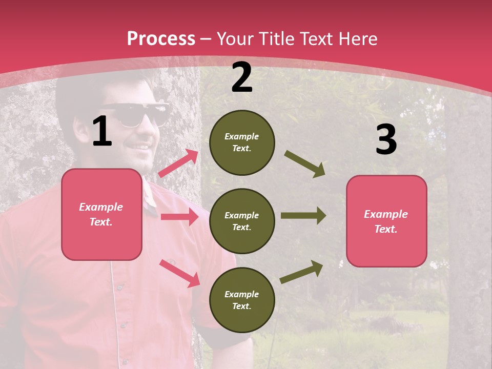 Man On A Background Of Trees PowerPoint Template