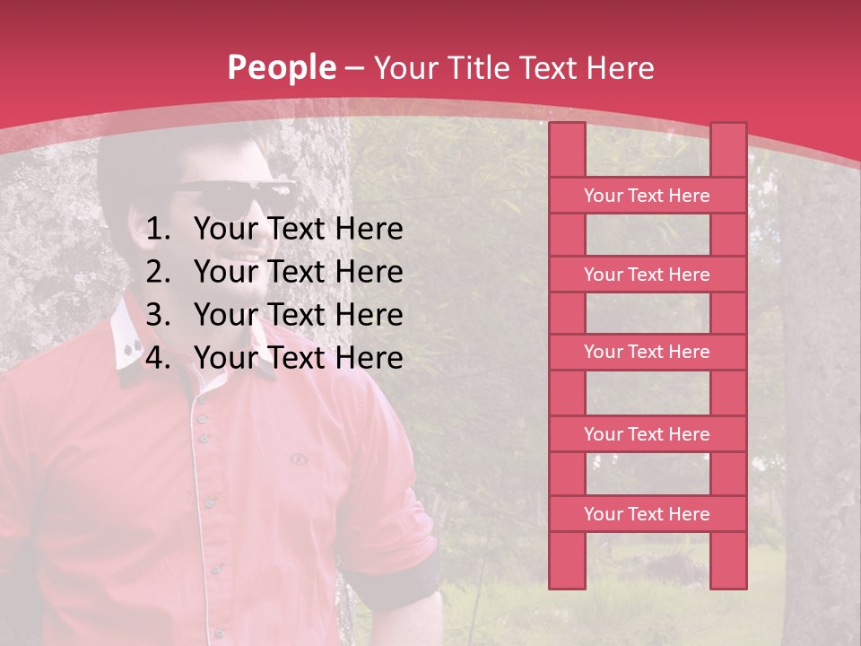 Man On A Background Of Trees PowerPoint Template
