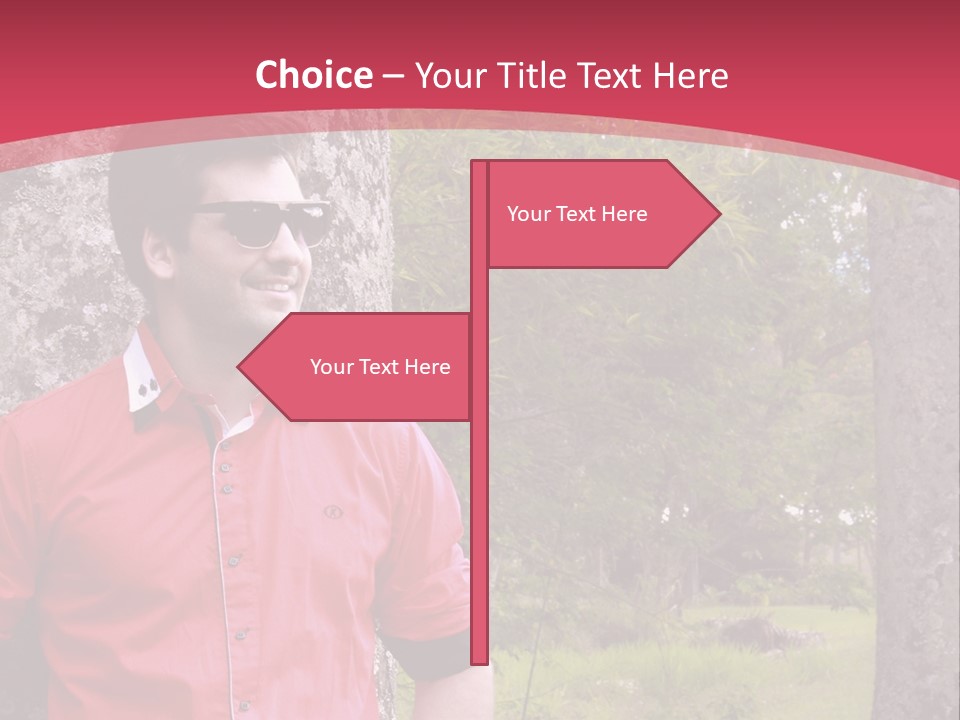 Man On A Background Of Trees PowerPoint Template