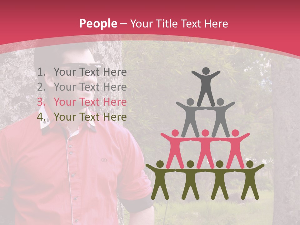 Man On A Background Of Trees PowerPoint Template