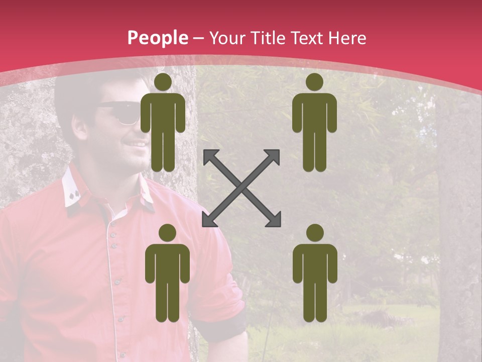 Man On A Background Of Trees PowerPoint Template