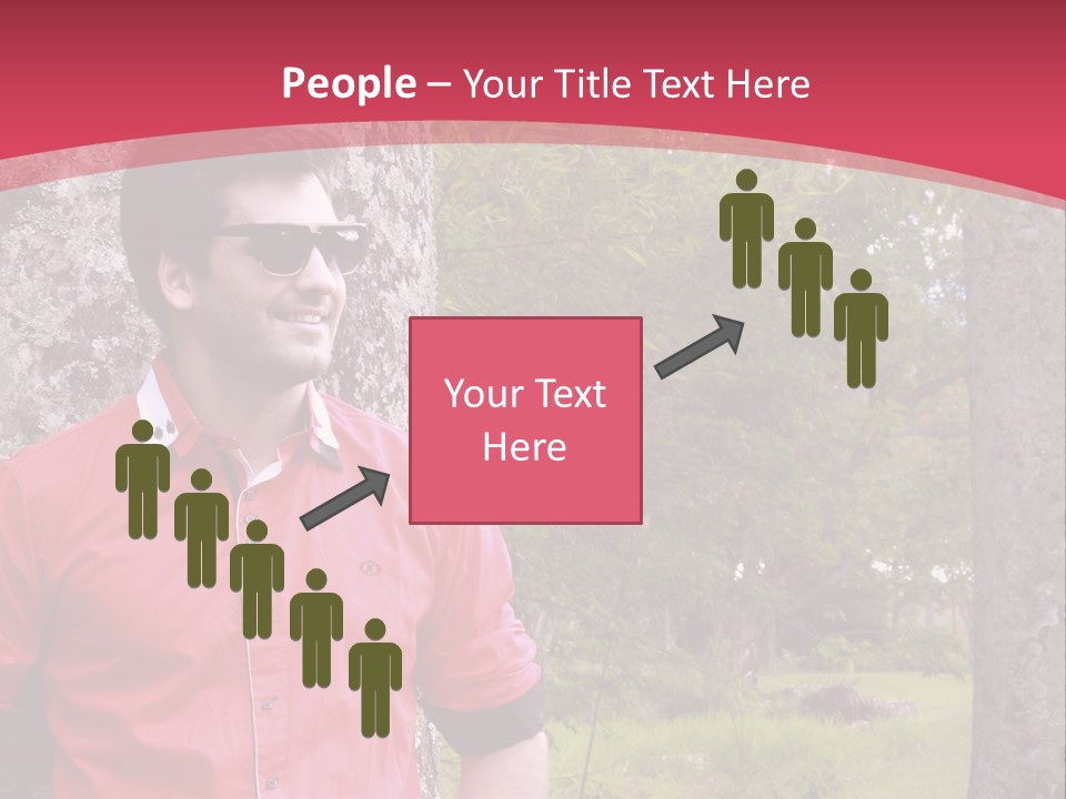 Man On A Background Of Trees PowerPoint Template