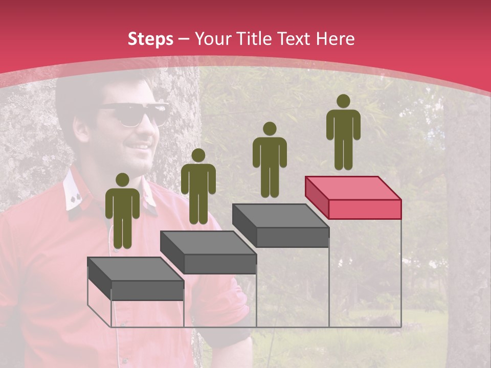 Man On A Background Of Trees PowerPoint Template