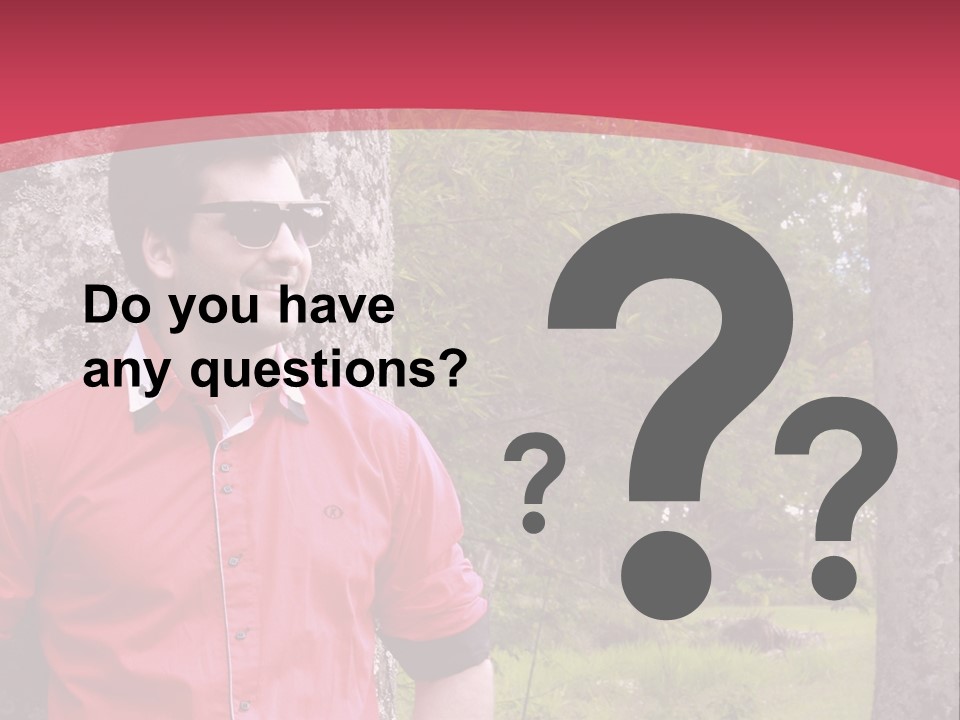 Man On A Background Of Trees PowerPoint Template