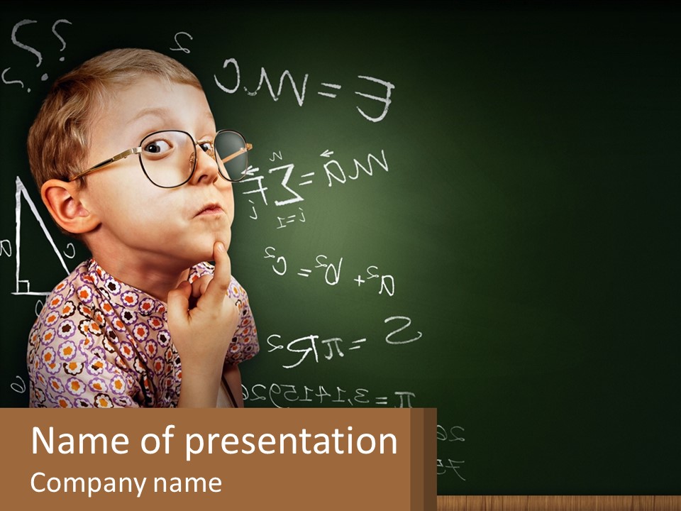 A Boy At The School Board PowerPoint Template
