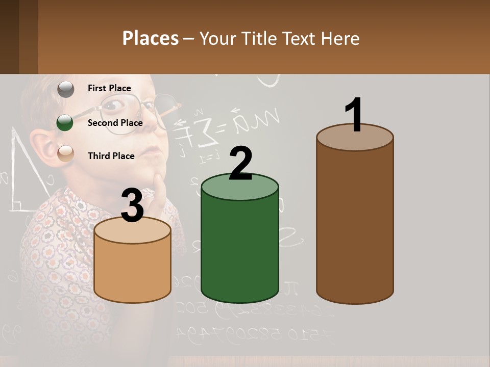 A Boy At The School Board PowerPoint Template