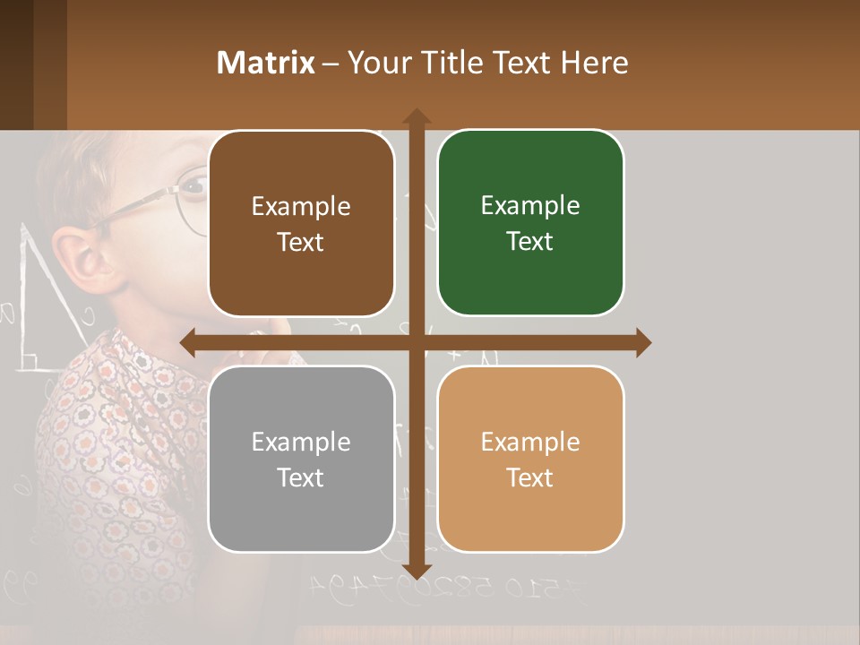 A Boy At The School Board PowerPoint Template