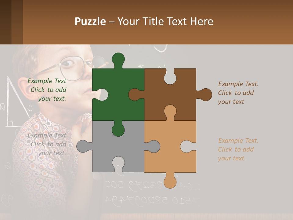 A Boy At The School Board PowerPoint Template