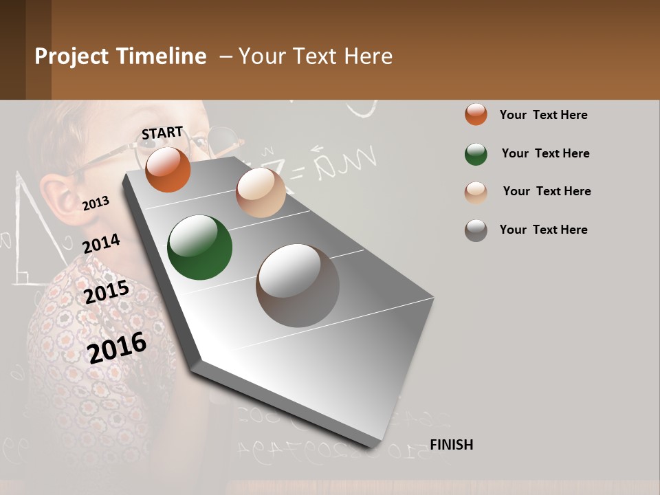A Boy At The School Board PowerPoint Template