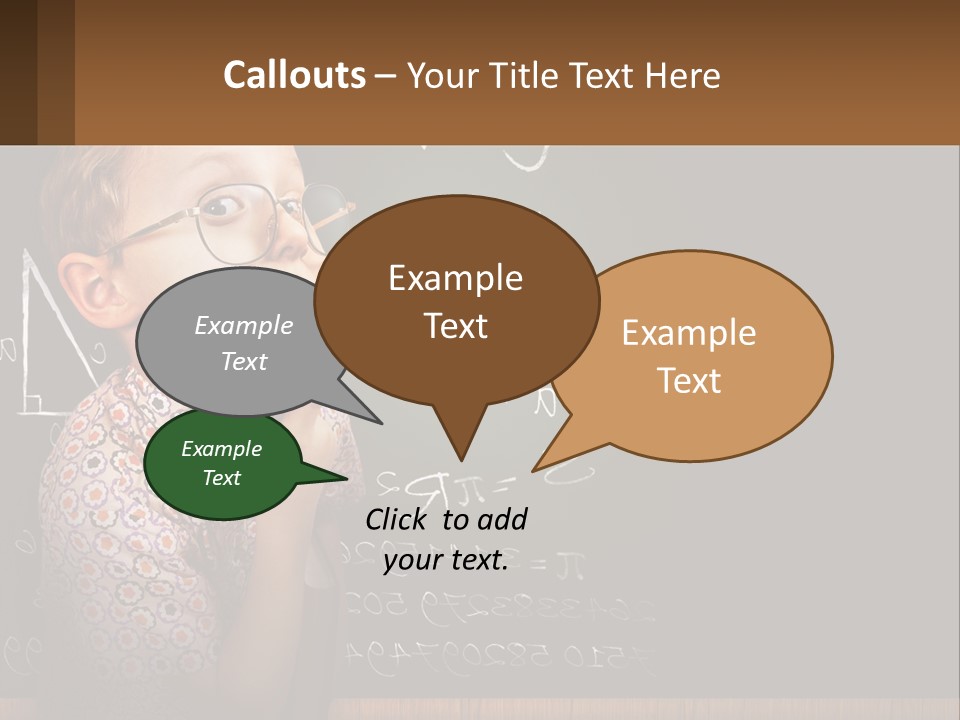 A Boy At The School Board PowerPoint Template