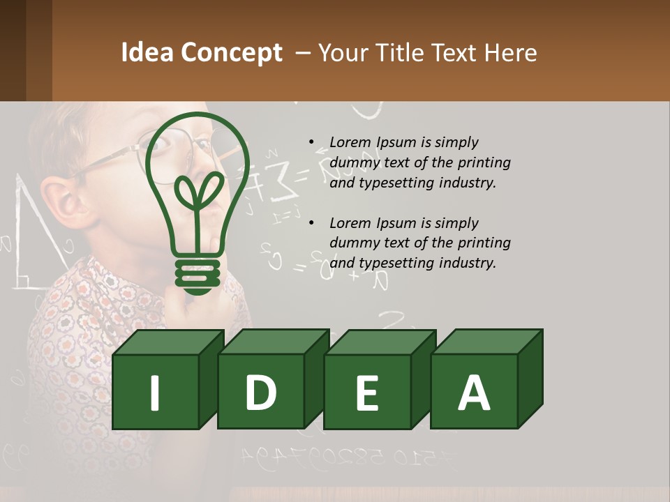 A Boy At The School Board PowerPoint Template